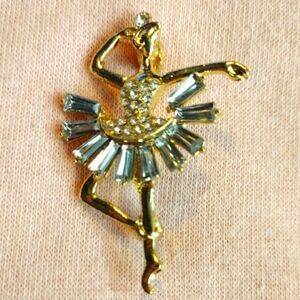 Elegant Gold and Silver Ballerina Pendant